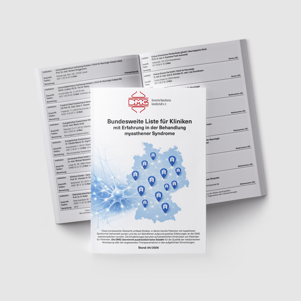 Bundesweite Liste für Kliniken mit Erfahrung in der Behandlung myasthener Syndrome