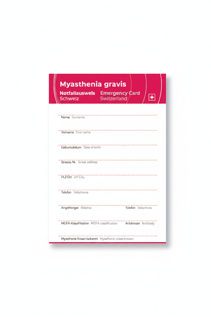 Notfallausweis für Myasthenia gravis | Schweiz